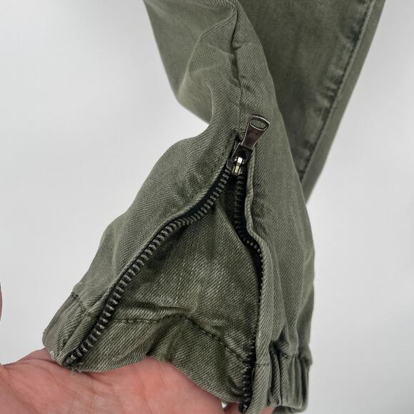 Paige Utility Joggers Womens Pants Sz 26 Olive Quiet Luxury Minimalist Ankle Zip - Picture 4 of 11